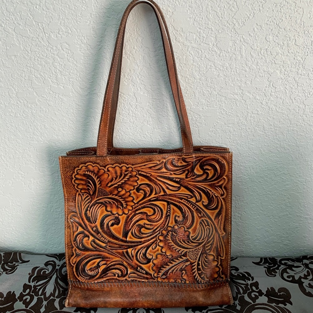 Patricia Nash Burnished Tooled Toscano Tote